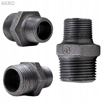 Nypel redukcyjny 5/4x1 czarny redukcja gwint zewnętrzny/gwint zewnętrzny 5/4"